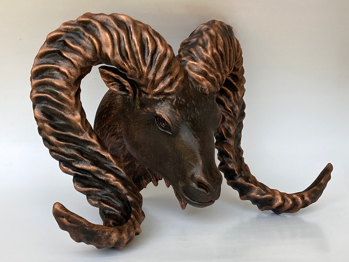 Ram Head 3D Printed Wall Sculpture